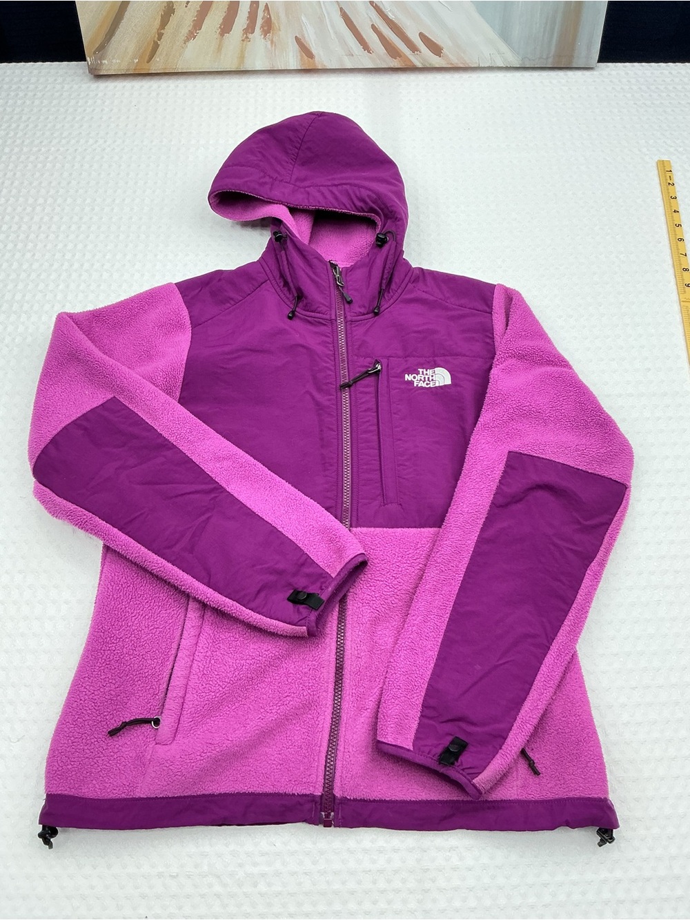 The North Face Women's Two-Tone Magenta/Purple Teddy Fleece Hooded Jacket